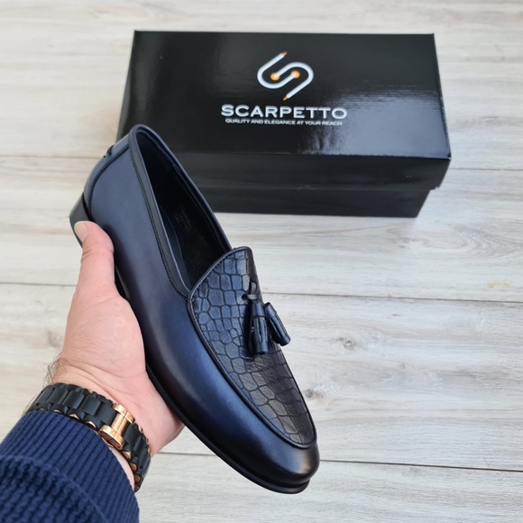C01704-3470C Croco Leather - Dark Navy